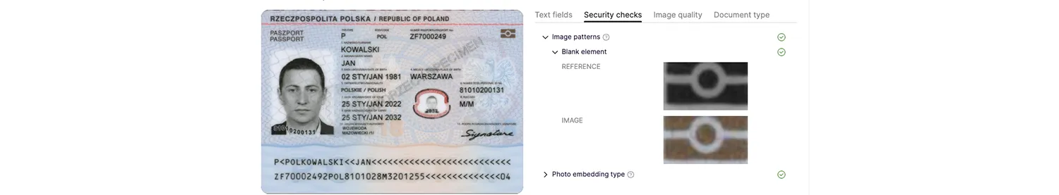 Background patterns in the Polish passport from 2018